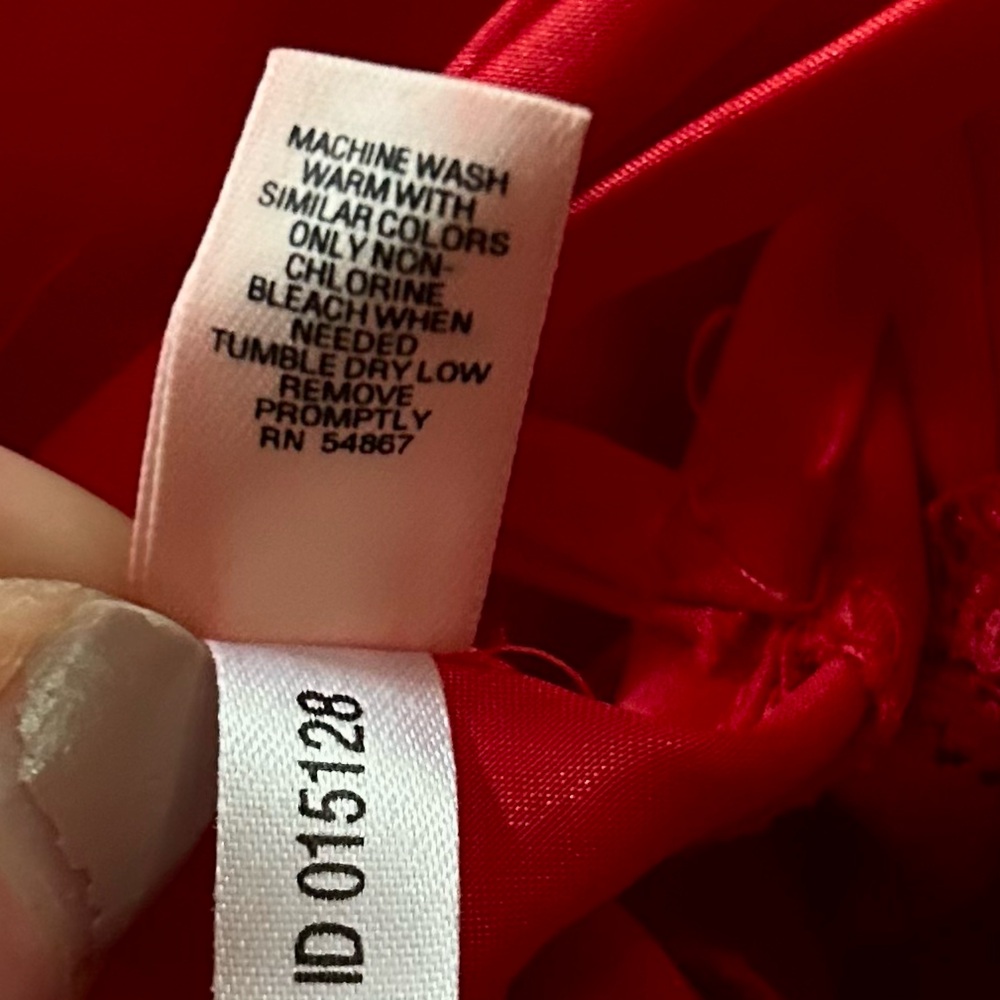 Y2K VICTORIAS SECRET Babydoll Cherry Red Lace Trim Mini Slip Dress Coquette Sz M - Picture 8 of 9